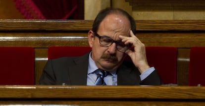El diputado de CiU Xavier Crespo, en el Parlamento de Catalu&ntilde;a.
