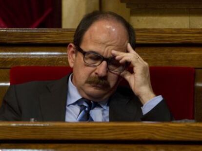 El diputado de CiU Xavier Crespo, en el Parlamento de Catalu&ntilde;a.
