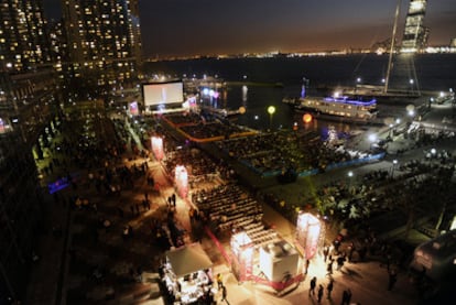 Escenario al aire libre del festival de cine de Tribeca, en Nueva York.