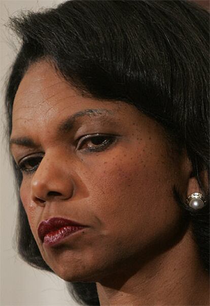 La secretaria de Estado de EE UU, Condoleezza Rice, ayer.