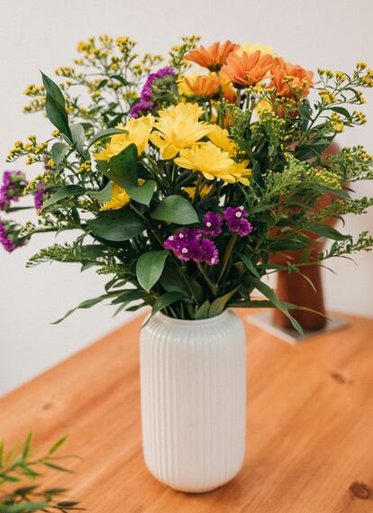 Uno de los ramos creados a partir de las flores de Floreando.