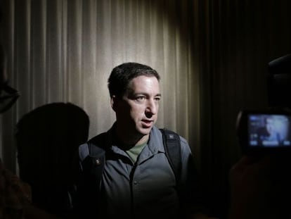 Greenwald, em junho de 2013, enquanto atendia os jornalistas. 