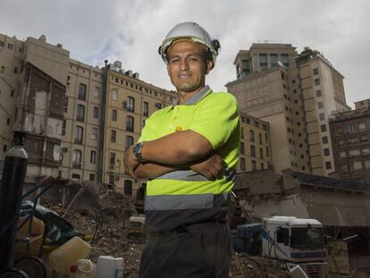 David de la Cruz, en una obra de Barcelona.