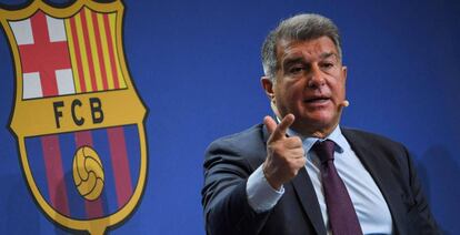 El presidente del FC Barcelona, Joan Laporta