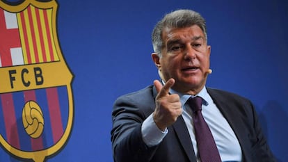 El presidente del FC Barcelona, Joan Laporta