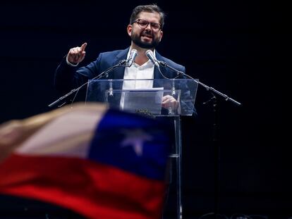 El presidente electo de Chile, Gabriel Boric, durante un discurso en diciembre de 2021 en Santiago.