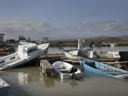 Consecuencias de la borrasca Gloria en el Delta del Ebro.  