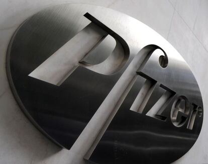Logotipo de la farmacéutica Pfizer.