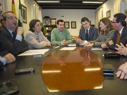 Moreno Bonilla reunido con el grupo parlamentario popular.