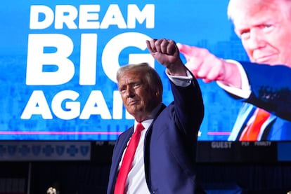 El candidato republicano, Donald Trump, este martes en Grand Rapids (Míchigan).