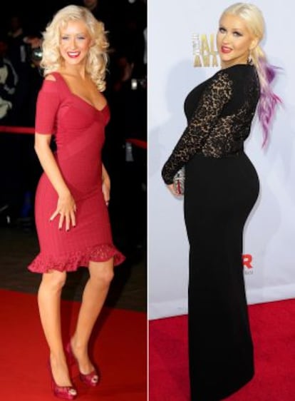 Christina Aguilera, en 2006 y actualmente.