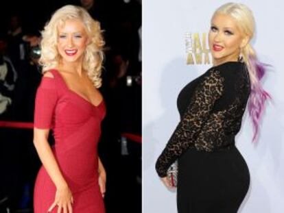 Christina Aguilera, en 2006 y actualmente.