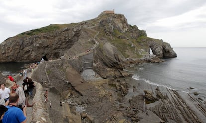 Visitors to San Juan de Gaztelugatxe on the last Sunday in August.