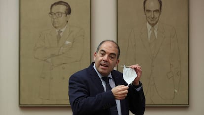 El presidente de ATA, Lorenzo Amor, durante la Comisión para la Reconstrucción Social y Económica del país,en el Congreso de los Diputados. EFE/Kiko Huesca/Archivo