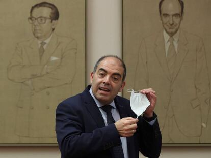 El presidente de ATA, Lorenzo Amor, durante la Comisión para la Reconstrucción Social y Económica del país,en el Congreso de los Diputados. EFE/Kiko Huesca/Archivo