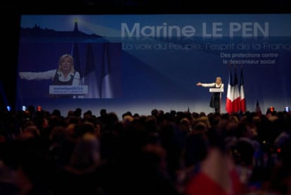 Marine Le Pen, líder del Frente Nacional, durante un discurso pronunciado el pasado 8 de enero.