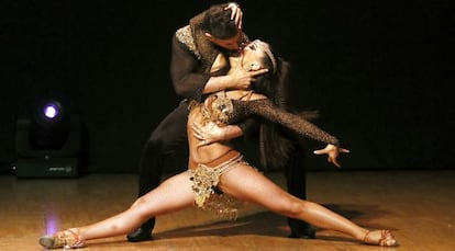 Anita e Adrián na competição ‘World Salsa Masters’, na última sexta-feira.