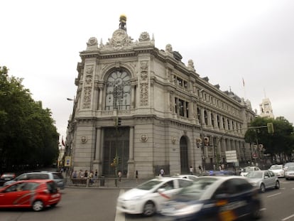 Fachada principal del Banco de Espa&ntilde;a en Madrid. 