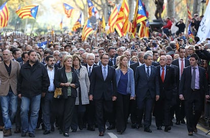 El president de la Generalitat, Artur Mas, arriba al Palau de Justícia de Barcelona per declarar davant el Tribunal Superior de Justícia de Catalunya (TSJC).