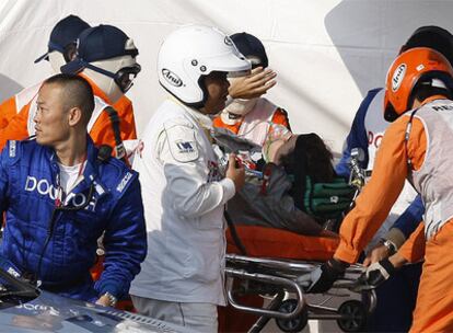 Glock es evacuado tras sufrir un accidente en la ronda de clasifiación del GP de Japón