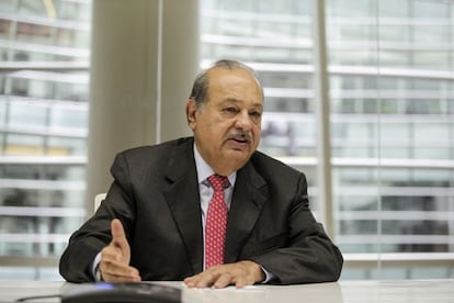 El magnate Carlos Slim en una charla en Nueva York.