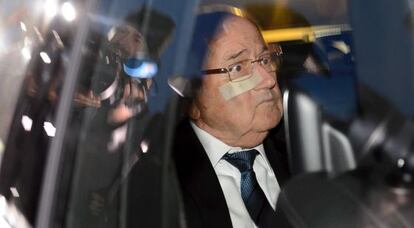 Blatter a la salida de la sede de la FIFA este jueves.