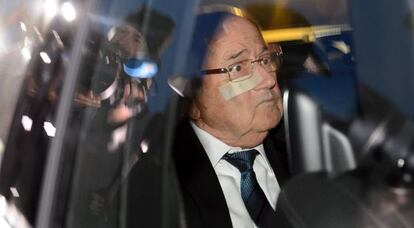 Blatter a la salida de la sede de la FIFA este jueves.