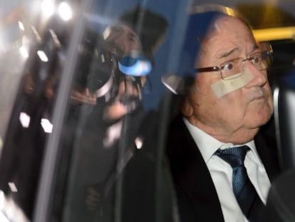 Blatter a la salida de la sede de la FIFA este jueves.