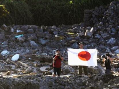 Nacionalistas japoneses en las islas Senkaku.