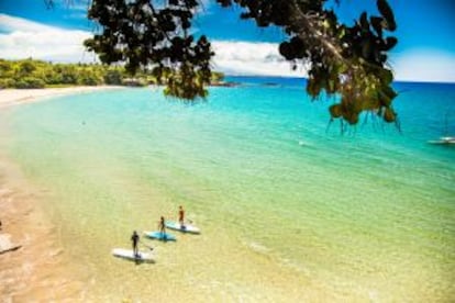 Paddle surf en Mauna Kea, en Hawái.