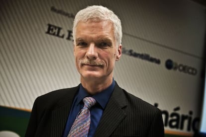 Andreas Schleicher, da OCDE, hoje em Bras&iacute;lia.