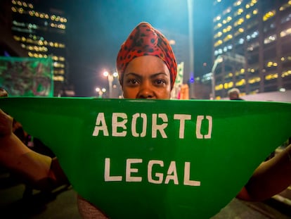 Una protesta en favor del aborto en São Paulo.