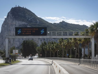 La frontera de Gibraltar con España, durante los primeros días del estado de alarma en España.