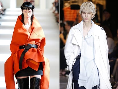 Diseño de alta costura de Martin Margiela para la próxima temporada otoño invierno. A la derecha, una de las propuestas de Vetements para la temporada primavera-verano 2017.