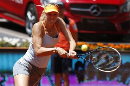 Sharapova,durante el partido ante Ivanovic  