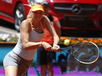 Sharapova,durante el partido ante Ivanovic  