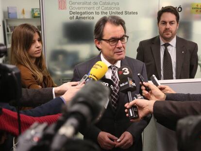 Artur Mas a l&#039;Oficina de la Generalitat a Nova York, el 2015.