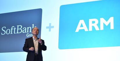 Masayoshi Son, en 2016, al anunciar la compra de Arm.