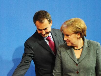 José Luis Rodríguez Zapatero quiere seguir algunas prácticas económicas de Angela Merkel.