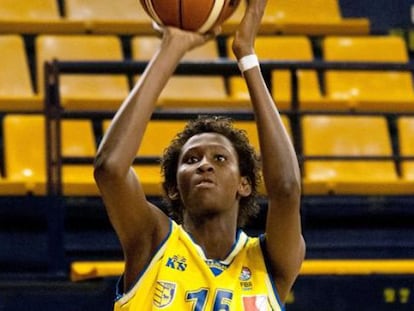 Ndour, en un partido de esta temporada con el Gran Canaria. 