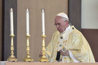 El papa Francisco, durante la misa.