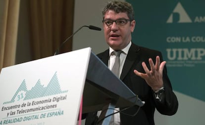 El ministro de Energía, Alvaro Nadal, durante su participación en el 31º Encuentro de la Economía Digital y las Telecomunicaciones.