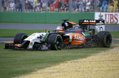 Nico Hulkenberg pierde el control de su bólido. 