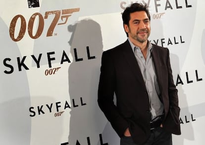 Javier Bardem during the presentation of 'Skyfall' in Madrid on Monday.