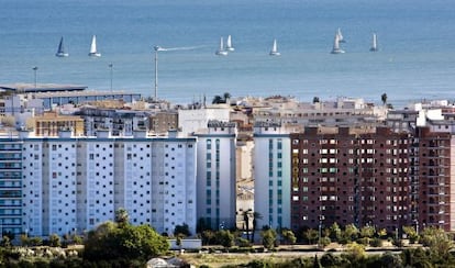 Bloques de pisos en Gandia, provincia de Valencia.