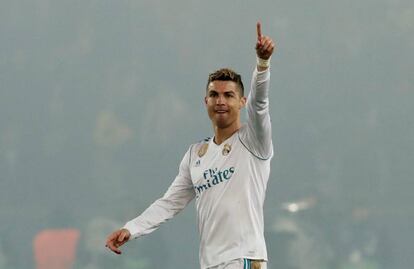 Cristiano celebra el primer gol del Madrid.