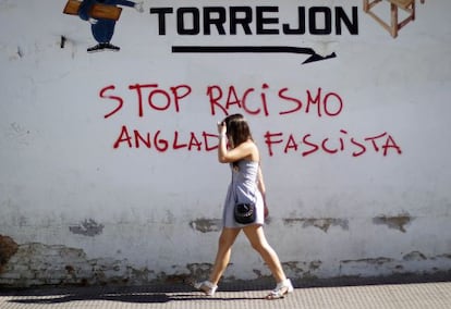 Graffiti in Torrej&oacute;n against extremist Jos&eacute; Anglada&rsquo;s attempts to gain a foothold in the town.
