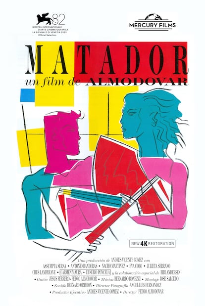 El cartel de Matador, realizado por Juan Gatti y con un dibujo de Carlos Berlanga.