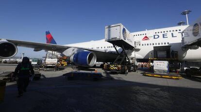 O último Boeing 747 da Delta Air Lines no aeroporto de Incheon, na Coreia do Sul