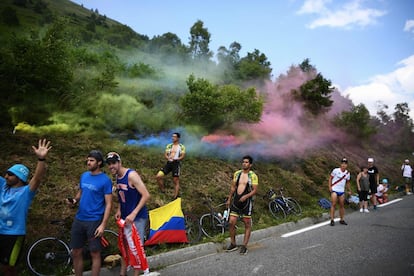 Seguidores del Tour de Francia durante la decimocuarta etapa. 